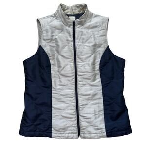 Chico's Weekend Quilted Vest Women's Size Medium (Chicos sz 1) Blue Gray